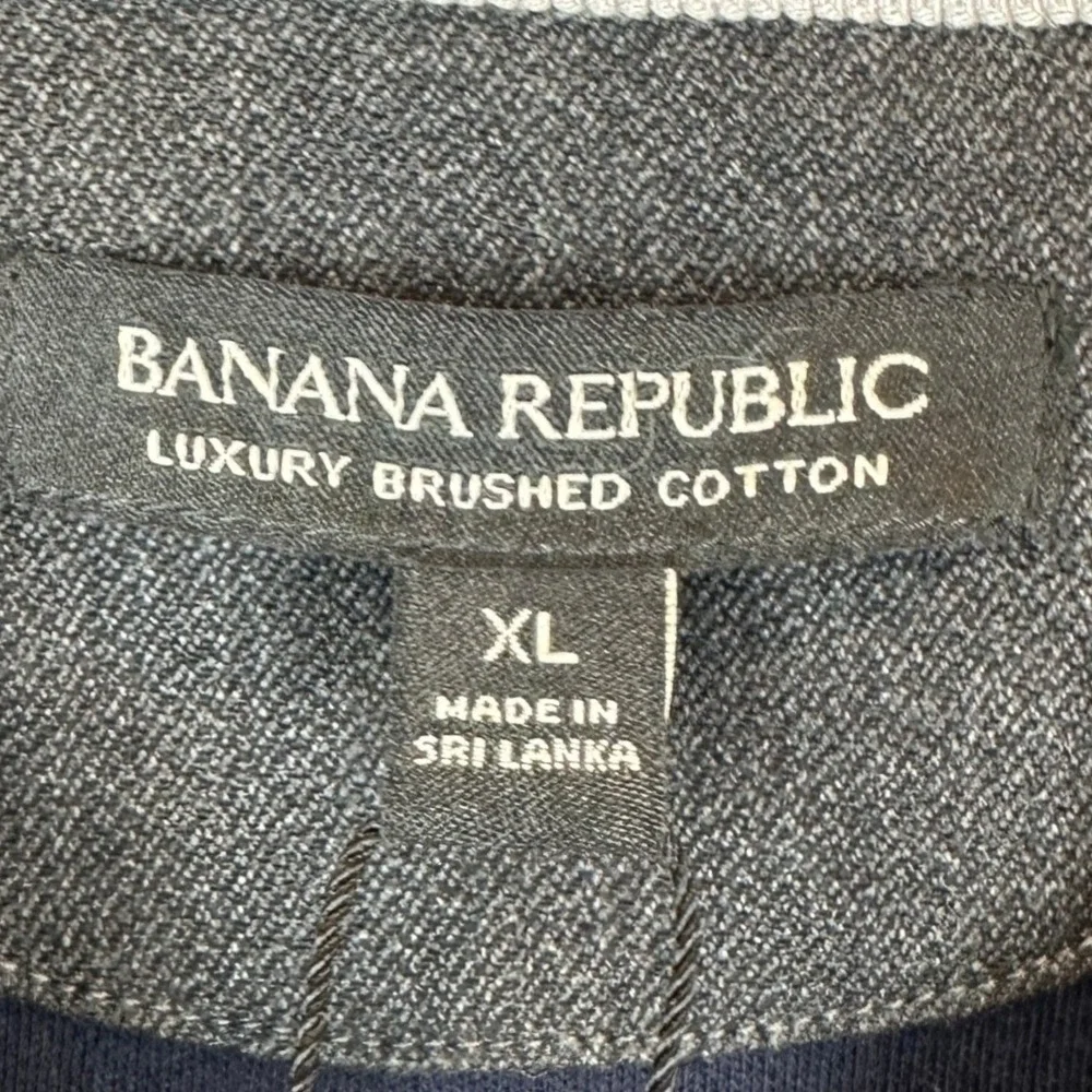 NEW Banana Republic Shirt Mens XL Grey Navy Colorblock Button Up Long Sleeve